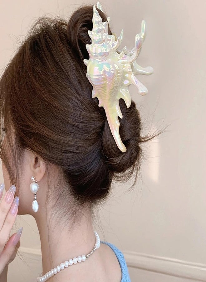 Arvintas 2 Pack Conch Hair Clips for Women Beach Ocean Seashell Large Hair Claw Clips Mermaid Accessories for Thick and Thin Hair - Image 4